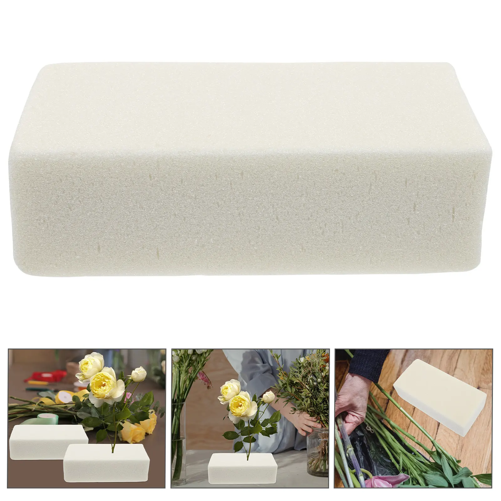 5個入り高密度ドライフラワーpuブリックセット、フラワーアレンジメント用品、花用ベース、花瓶やプランター用の長方形フラワーマッド
