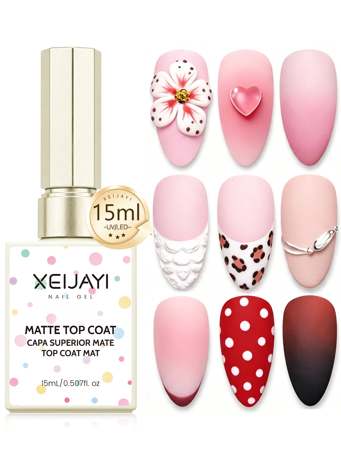 1 шт. 15 мл матового покрытия  – обзор и цена Gel Top Coat