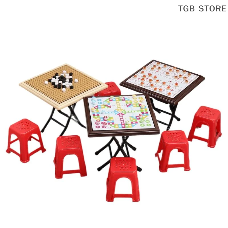 

1 комплект, мини-шахматы Гомоку, летающая модель шахмат, кукольный домик, имитация миниатюрного кукольного дома, аксессуары, украшение для рабочего стола
