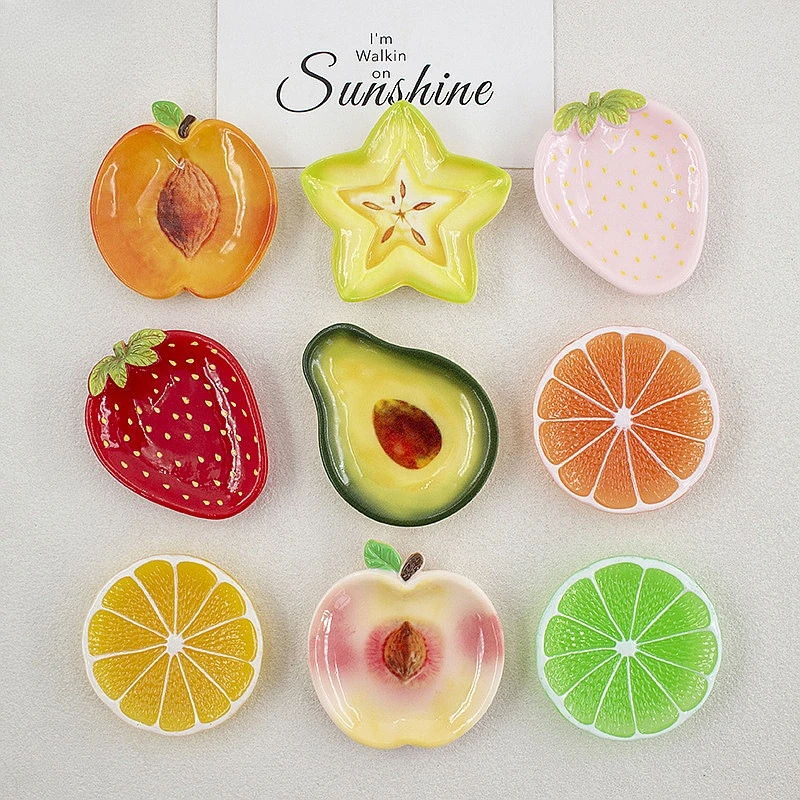 100pcs Wholesale Simulated Fruit Plate Resin Cabochon DIY Accessoreis for Pendant Jewelry Decoration Miniature Craft