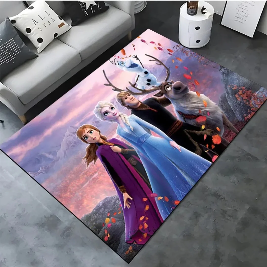 Frozen rug, non-slip rug, washable bathroom doormat, kitchen, living room, bedroom, Disney cartoon print, home décor