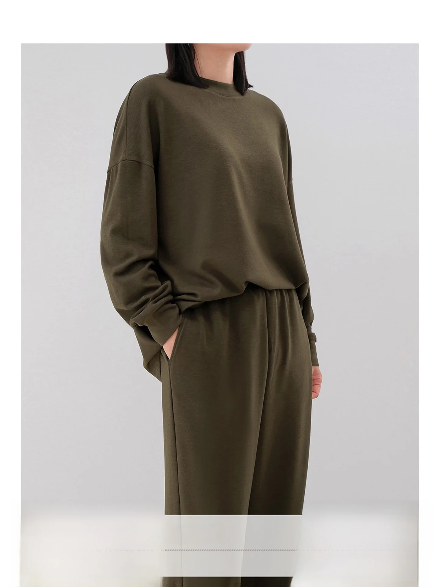 

Базовая футболка Long Sve Fce round Ne, легкая, теплая, свободная посадка, осень-зима, мягкий женский повседневный топ