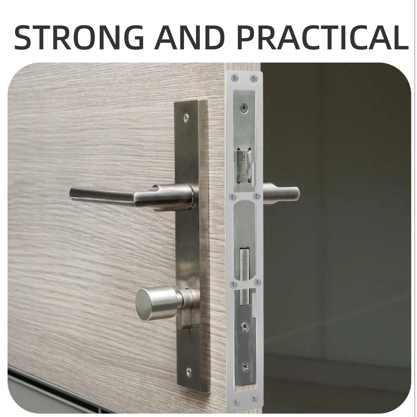 

2Pcs Stainless Steel Door Strike Plates Door Reinforcement Plates Replacement Kit for Exterior and Interior Deadbolt Locks