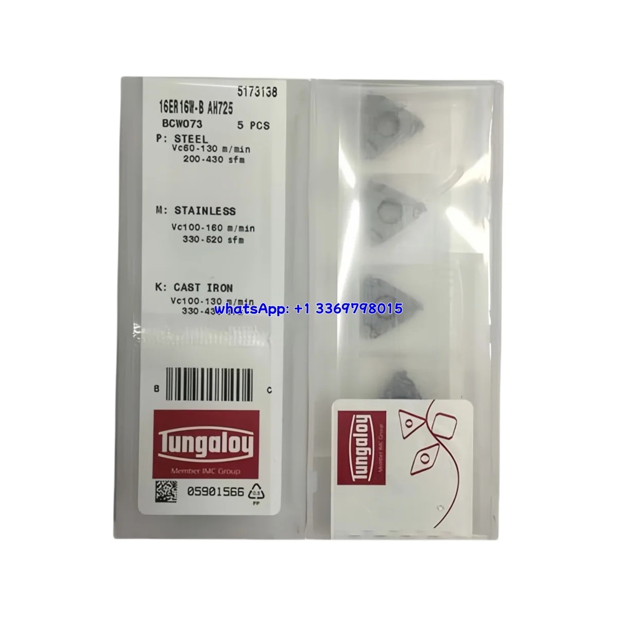 

100% Оригинальная резьбовая вставка 16ER 16ER6 8 A60 AG55 RG55 RG60 UN-B NPT-B -B AH725