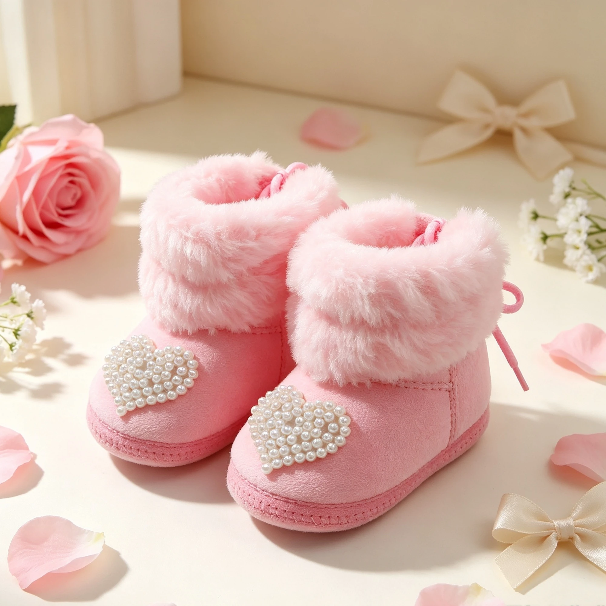 Girls Booties Fuzzy Fuzzy Cuff - Soft Sole Booties review and price