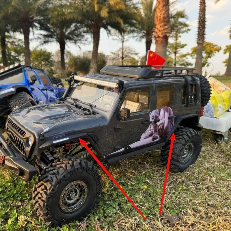 1/7 RC Fender Flares for RLAARLO MK-07 Crawler  with Light Covers Anti-Scratch Wheel Arch Trim Bolt-On Upgrades Accessories 4PCS