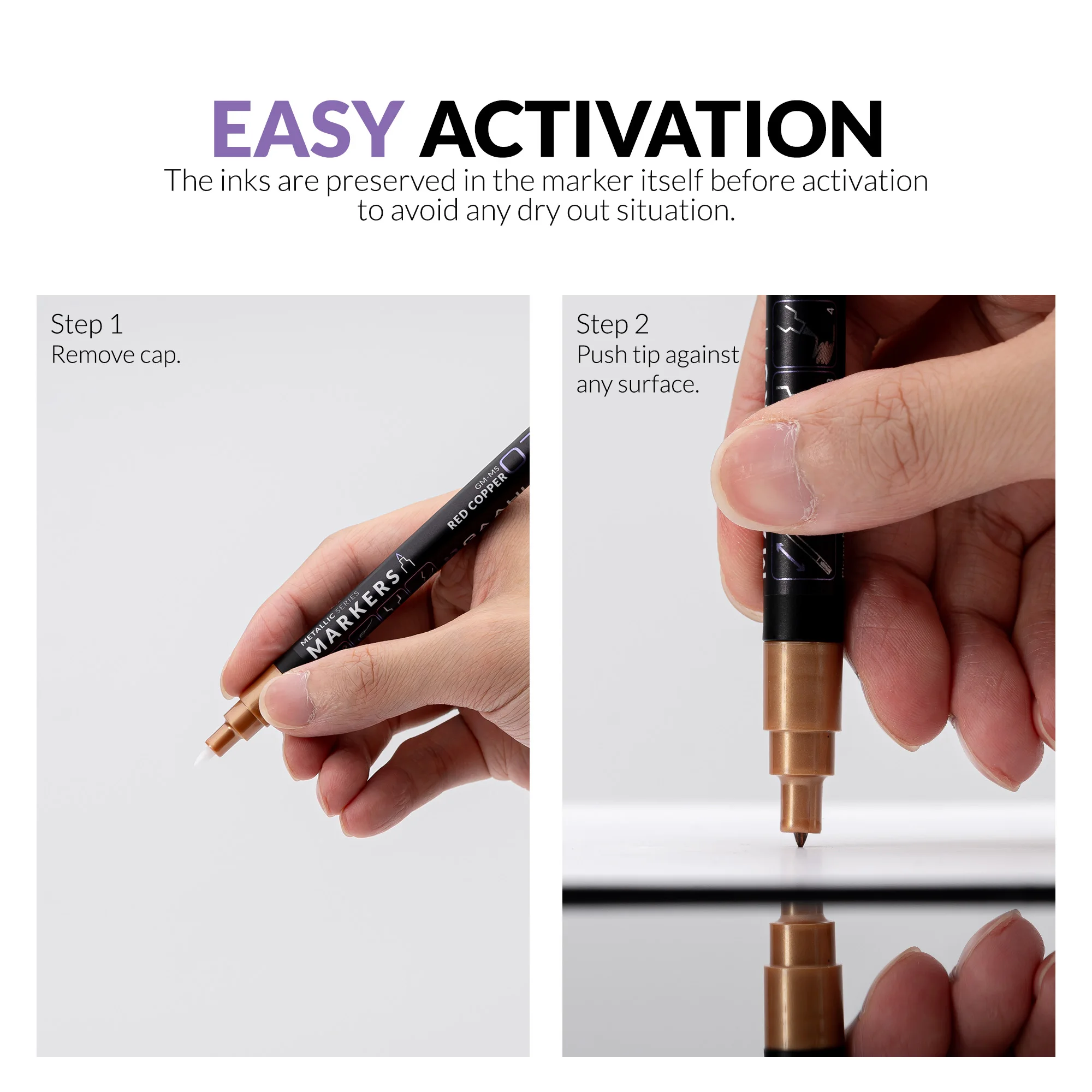 Marqueur Gaahleri GM-MS06 Zirconium Noir 2 PCS