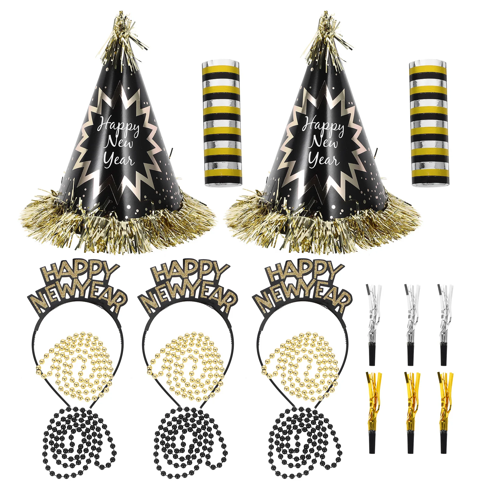 

1 Bag Year Hats New Years Party Hats Decorative Beaded Necklaces Party Decorations Kit For Adults New Years Eve Supplies