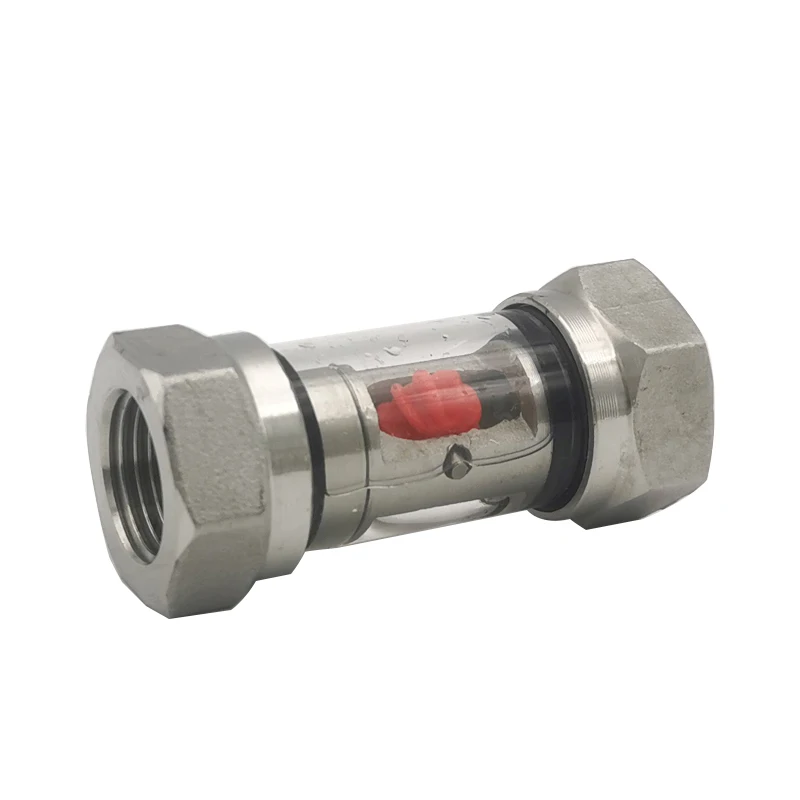 Stainless Steel Impeller Water Flow Indicator Vertical Flow Mirror Glass Pipe Mirror