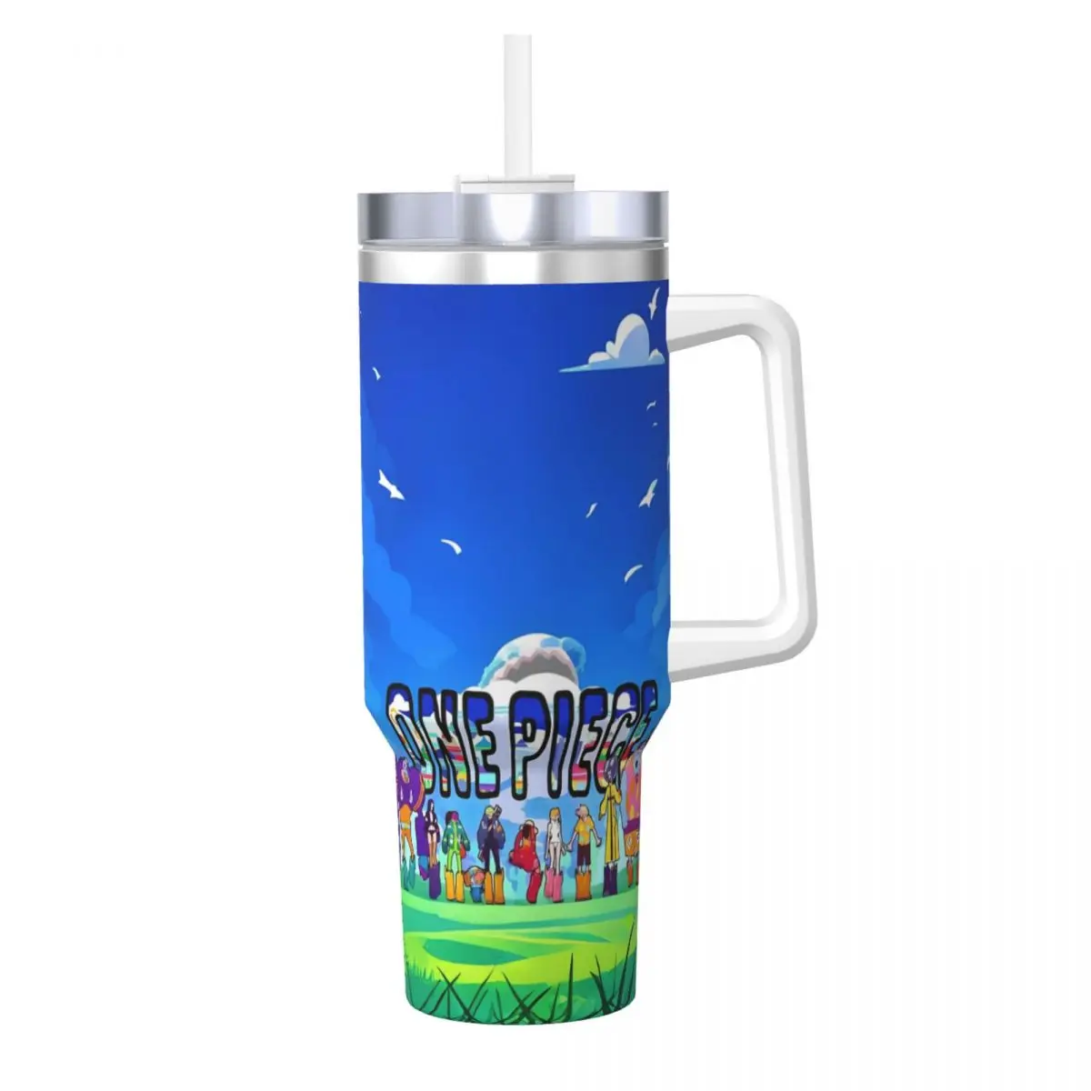 O-One Anime P-Piece Tumbler Hot Drinks Water Bottle Portable Stainless Steel Coffee Mug Printed Travelist Mugs Cup