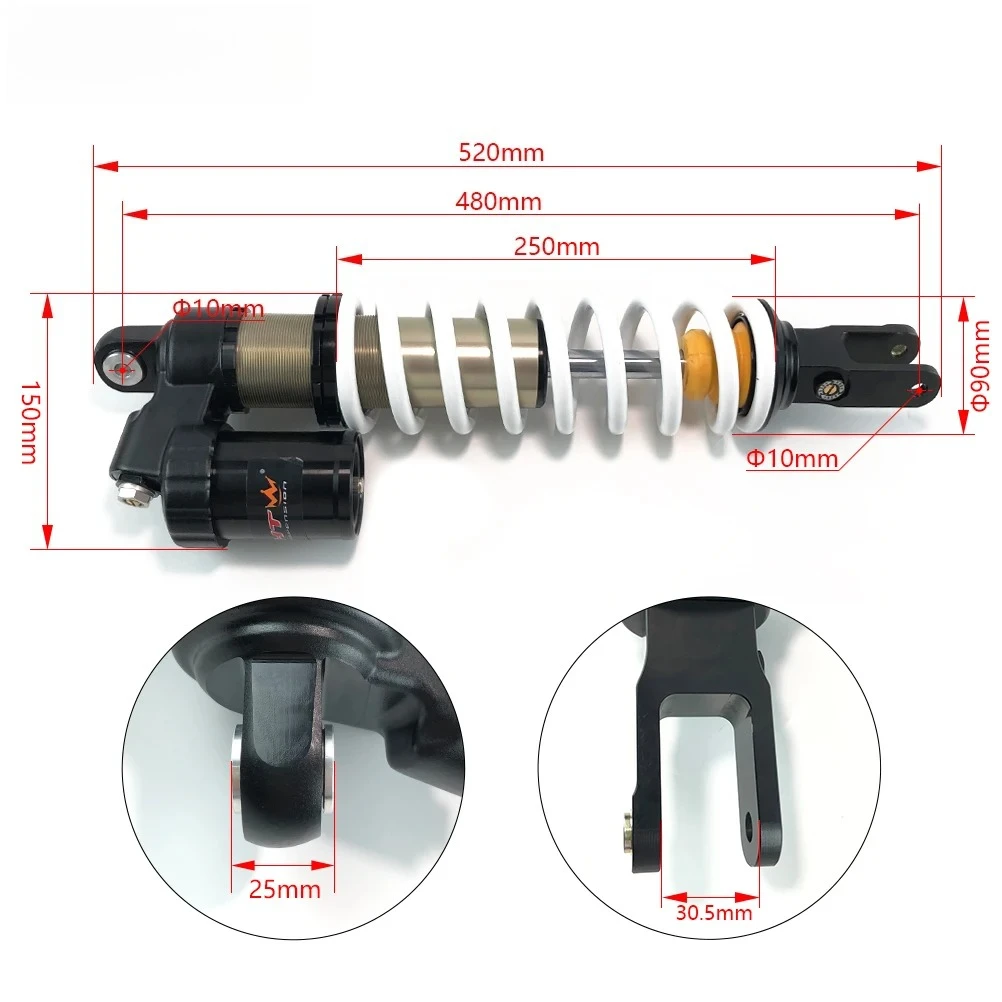 

OTOM Dirt Bike Motocross Off-road Motorcycle Suspension Damping Adjustable Rear Shock Absorber for HUS QVARNA GASGAS