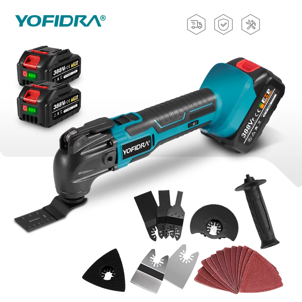 YOFIDRA 6-speeds draadloze elektrische oscillerende multitool, variabele multifunctionele snijmachine voor Makita accu. - afbeelding 2
