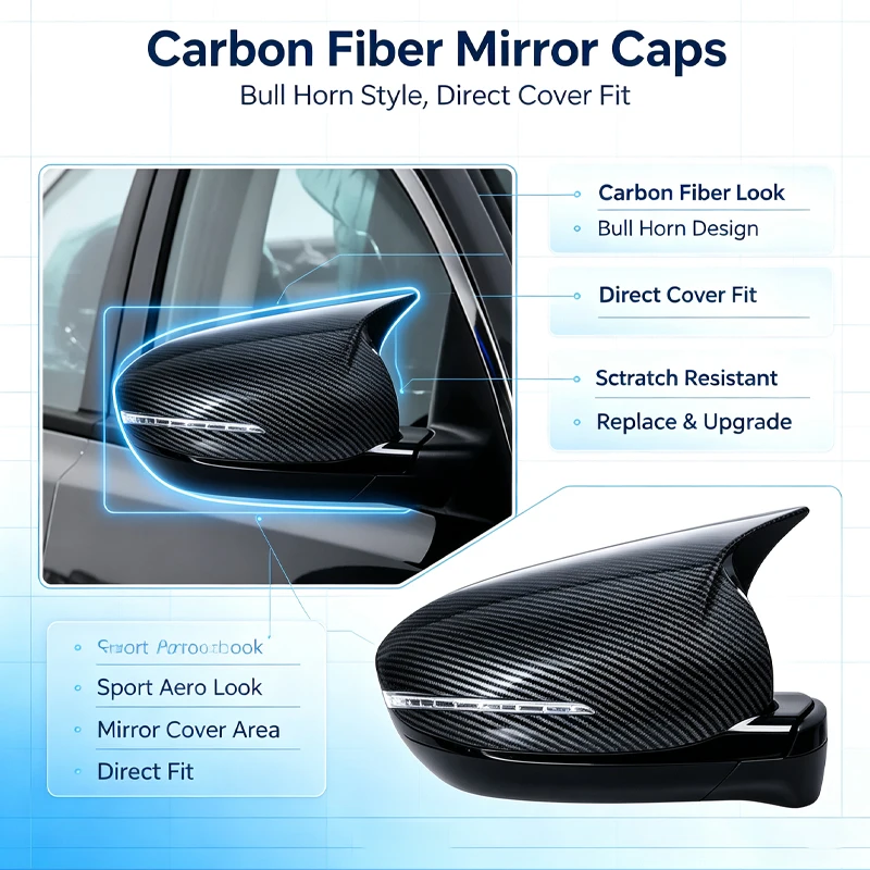 Suitable for Hyundai 11-19 Kia K5 horn rearview mirror housing reversing mirror housing modified parts paste type