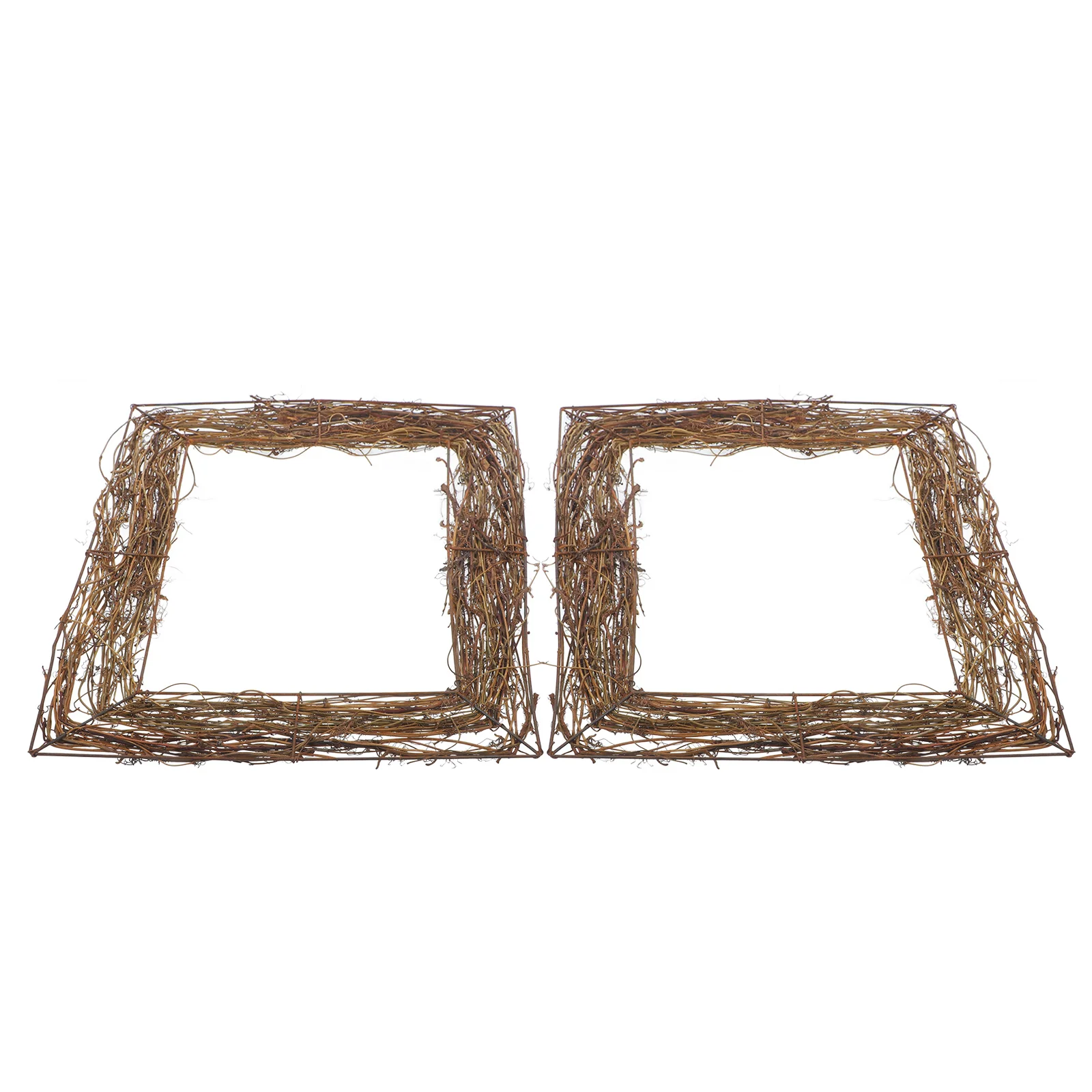 

2pcs Natural Base Vine Branch Wreath Base Ornament Rattan Twig Craft Decoration For Holiday Party Floral Decor Ornament