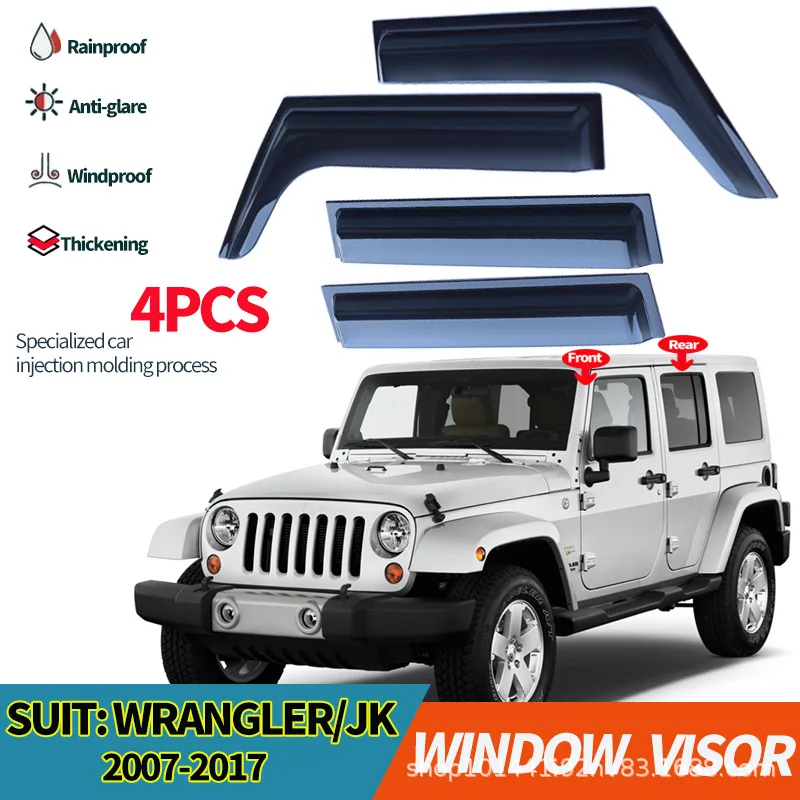 For Jeep Wrangler Rain Barrier Jeep Wrangler JK JL Window visors