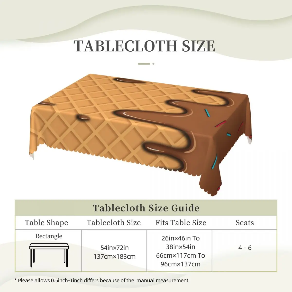 Strawberry Ice Cream Tablecloth Restaurant Kitchen Rectangular Tablecloth Festival Party Tablecloth Outdoor Dining Table Cover