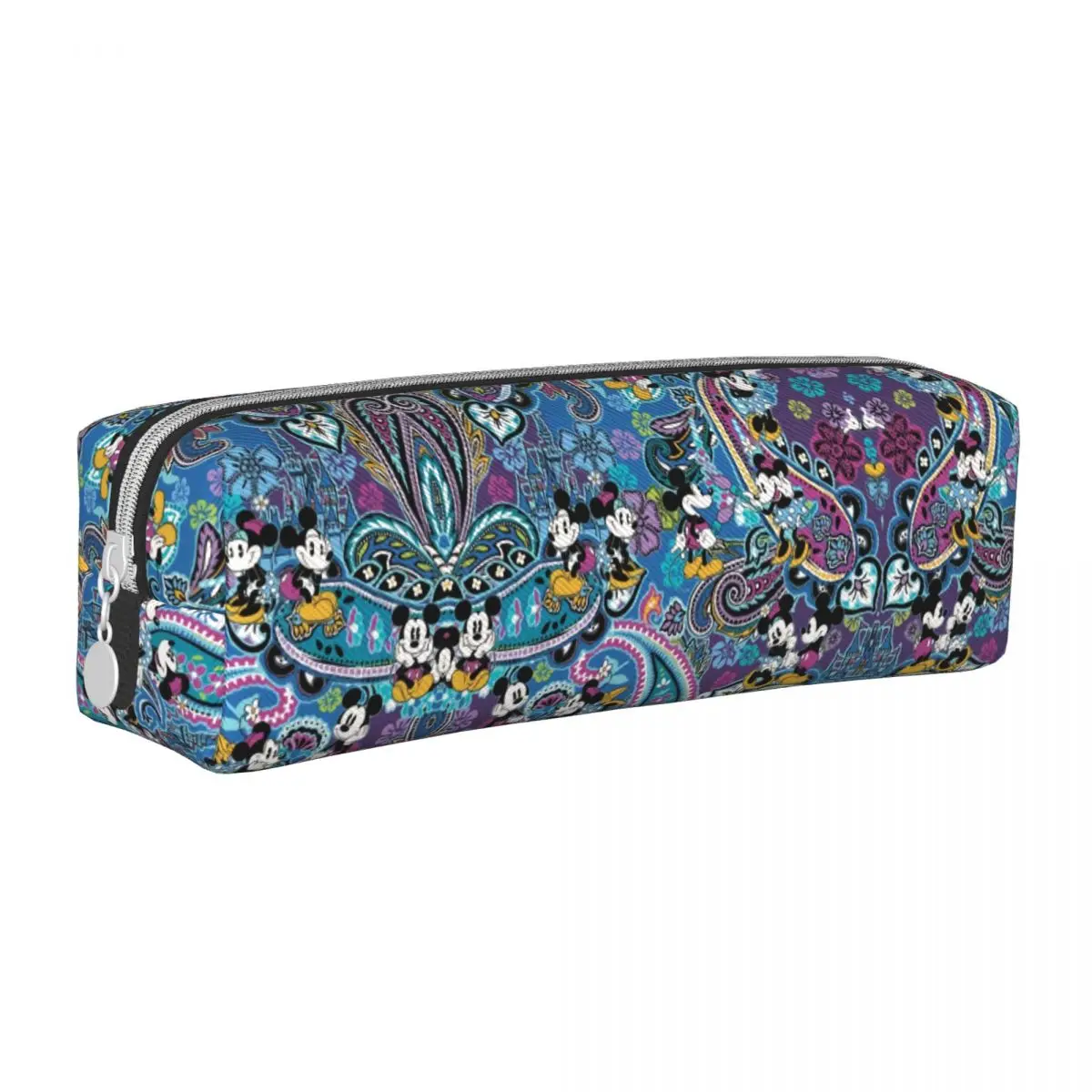 Custom Mickey Mouse Paisley Pencil Bags Boys Gilrs Large Capacity Pencil Cases Students Stationery Box