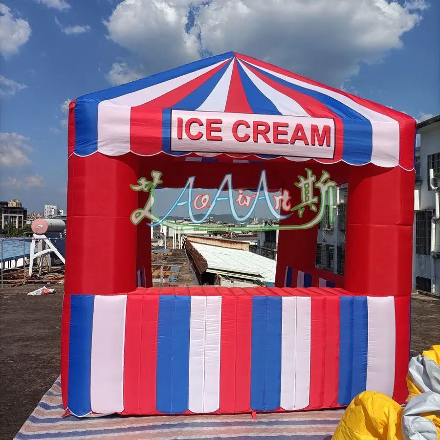 Inflatable Red White And Blue Tent, Inflatable Ice Cream Stand /Booth, Inflatable Candy Stand For Merchant Kiosk Booth For Sale