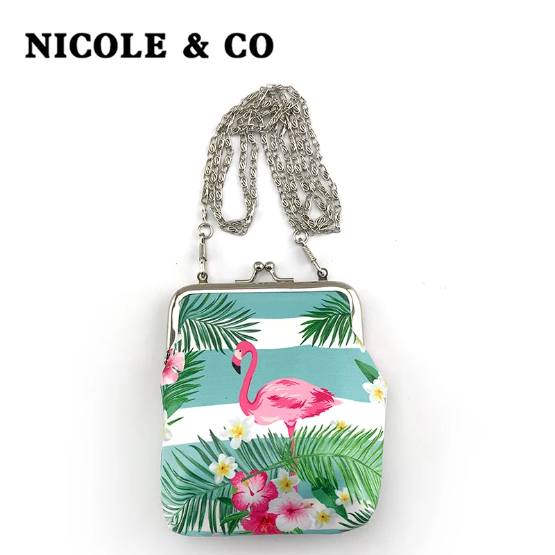 

NICOLE & CO New cion Purse Girls Shoulder Bag Card Holder Wallet Fashion printing Change Purse