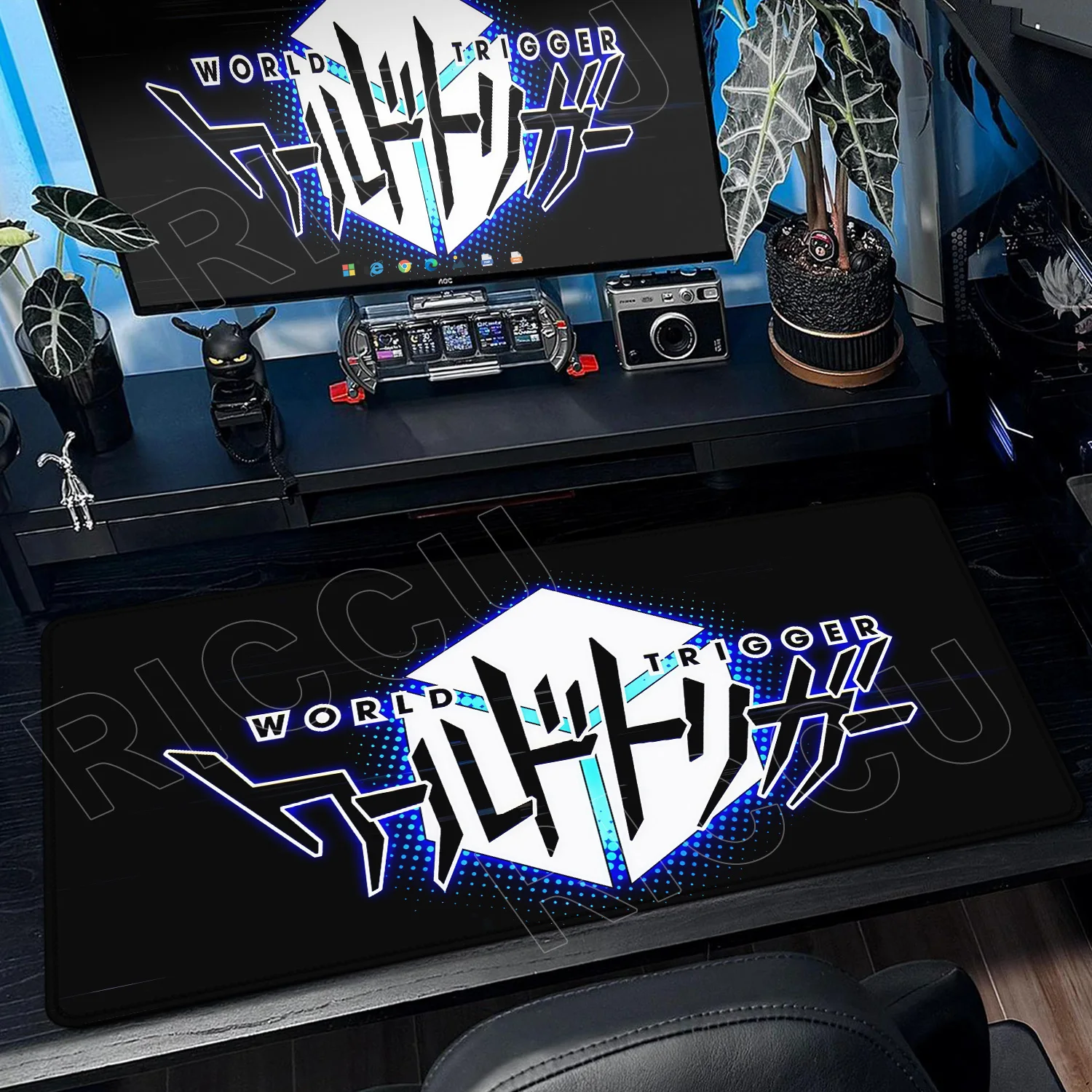 Anime World T-Trigger Mousepad PC Gamers Computer Keyboard Deskmat XXL Rubber Non-Slip Locking Edge Tablepad Office Accessories