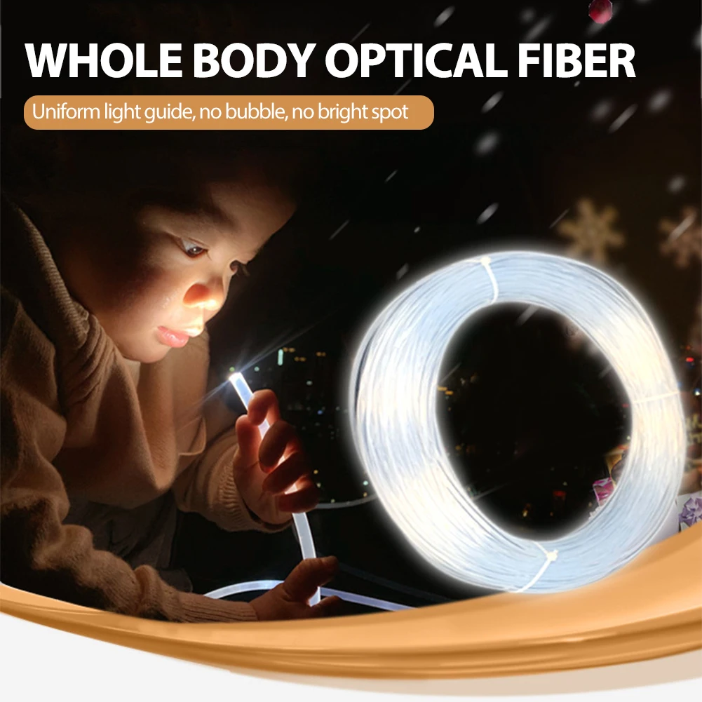 LED Optic Fiber Lights Luminous Light Source Accessories Light Guide Fiber 1m Pmma Side Glow Optic Fiber Cable For Car Lights