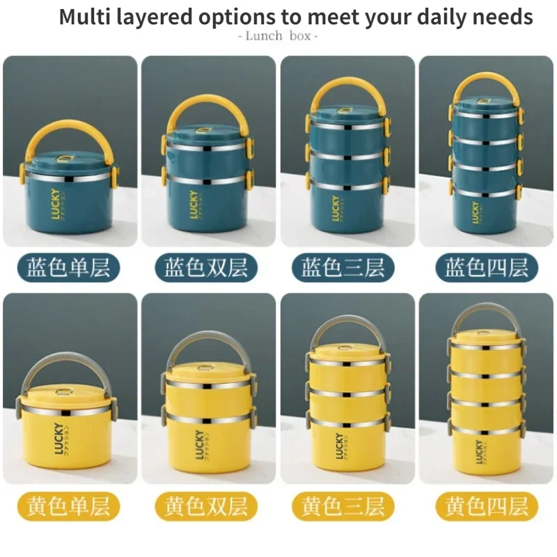 1/2/3/4 Layer Portable Lunch Box Thermo Insulation Bento Thermos Containers Bento Bag Food Warmer for Kids Food Containers - Image 6