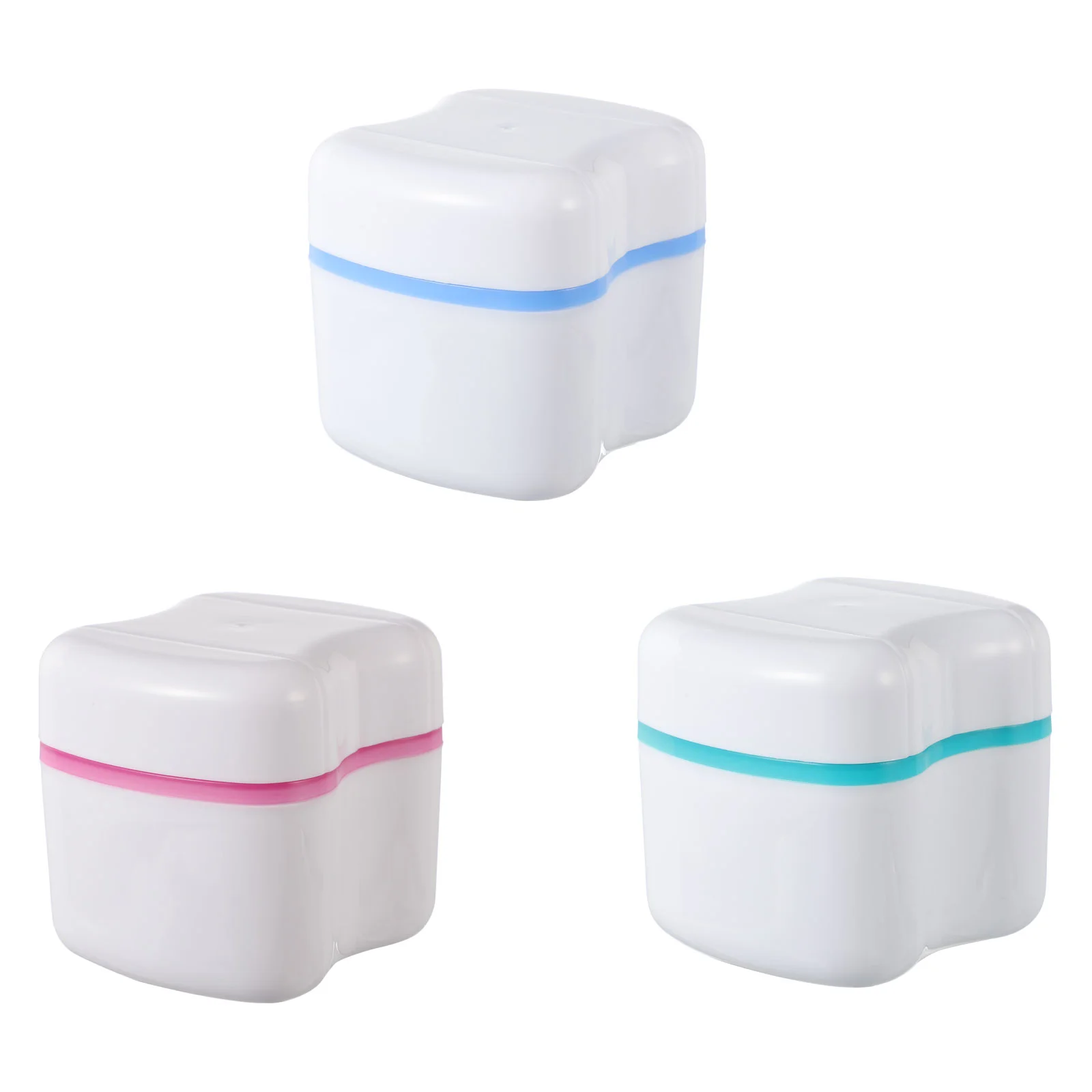 3 Pcs Pink Case Box Container Fixed Travel Toothbrush for False