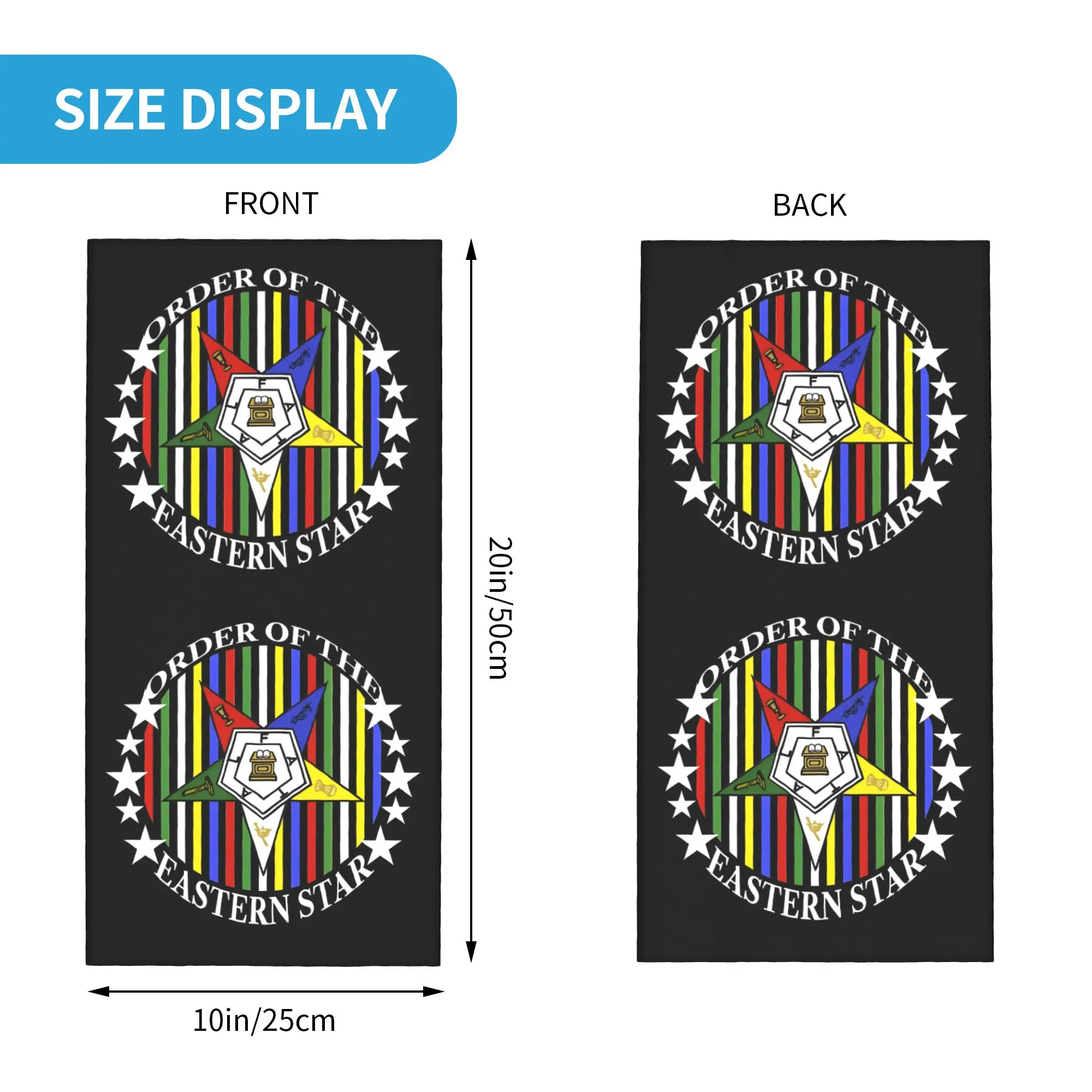 Personalizado OES orden de la estrella oriental Logo círculo hermandad cuello polaina mujeres hombres protección facial UV Bandana de invierno bufanda para esquí