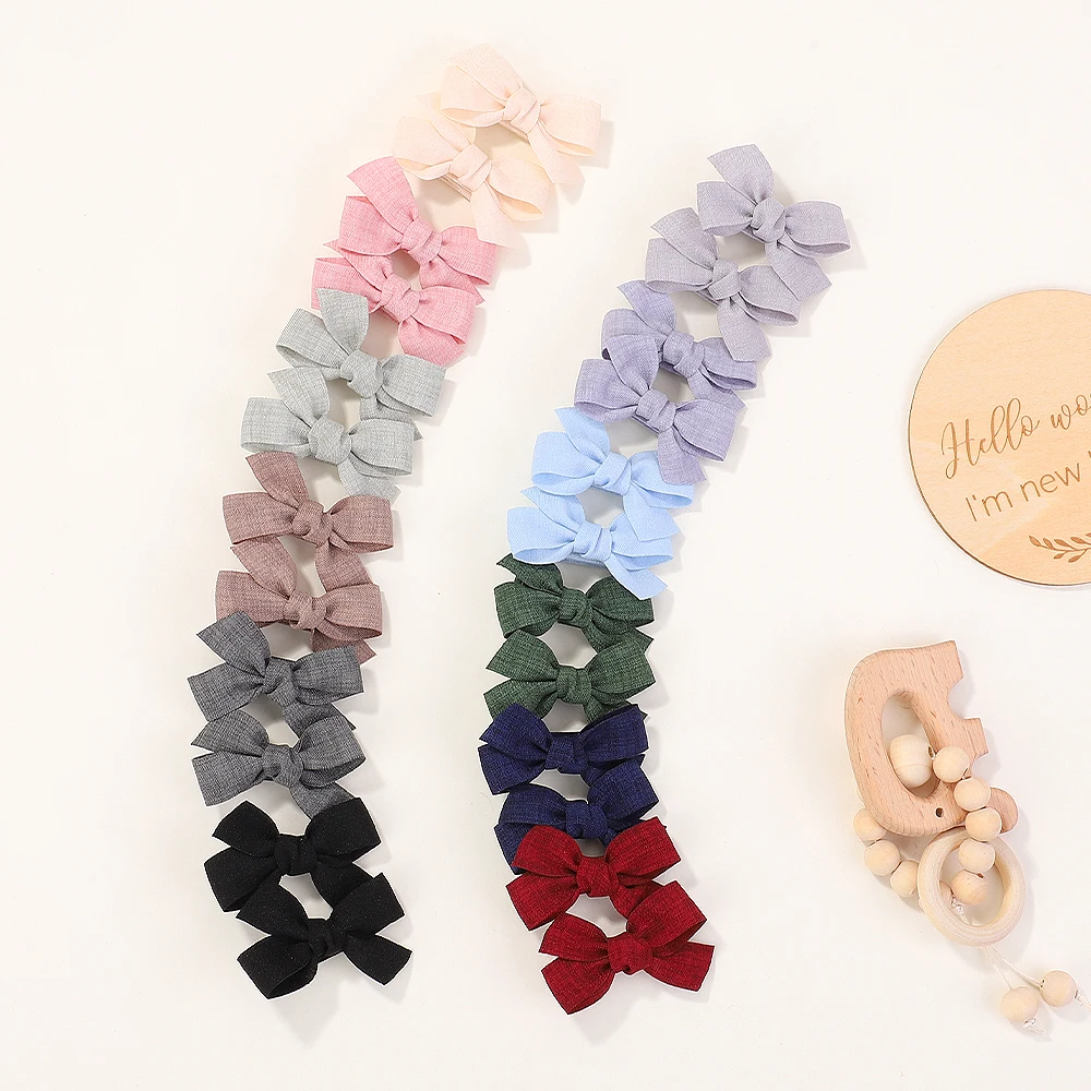 12Colors Baby Girls Princess Hairpins Hair Bows Corduroy Safe Hair Clips Barrettes for Infants Toddlers Kids Kawaii Accessories