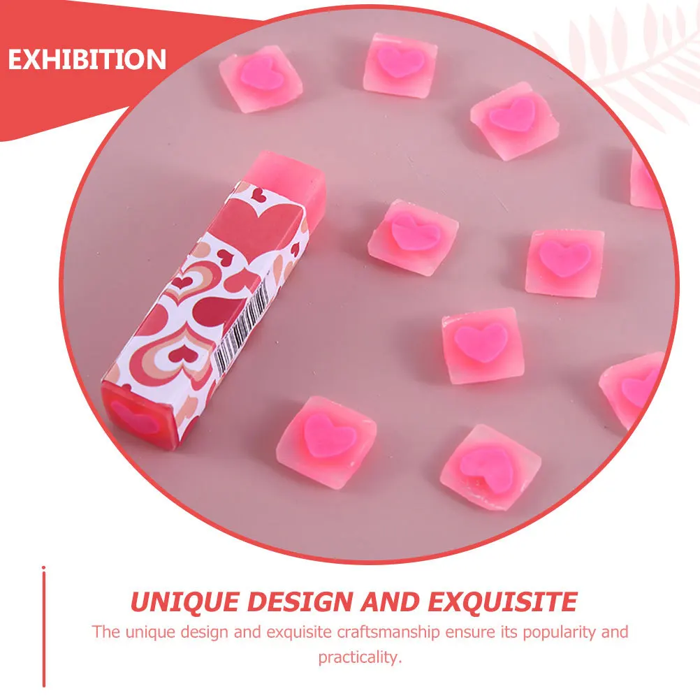 

12Pcs Heart Design Erasers Adorable Cube Jelly Eraser for Students and Effective Pencil Erasing Lightweight Portable Study