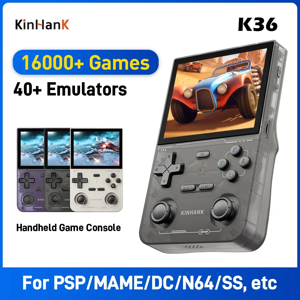 

K36 Dual Joystick Portable Handheld Retro Game Console 3.5 Inch 40+ Emulators Built-in 16000+ Video Games For PSP/MAME/N64/SS/DC