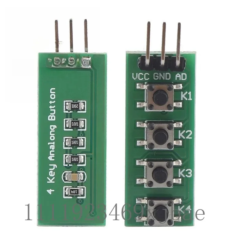4 Channel Analog Push Button Module, Single Line AD Detection Electronic Building Block