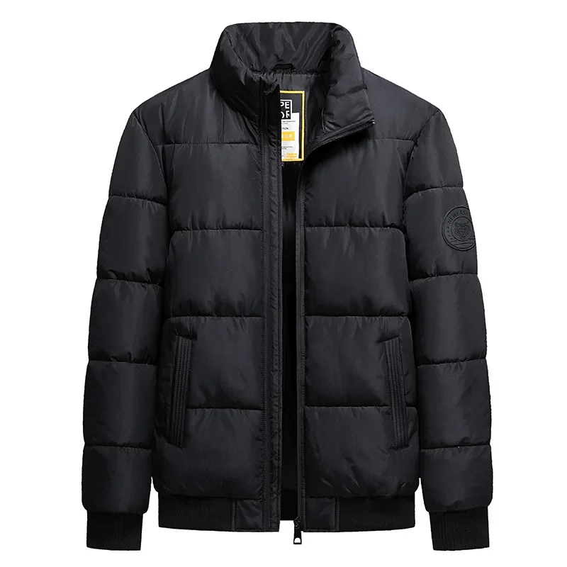 8XL الوقوف طوق القطن سترات الرجال الخريف الشتاء سميكة الحشو البيسبول طوق سترات الرجال الكورية موضة ملابس خارجية أسفل معطف رجل #1