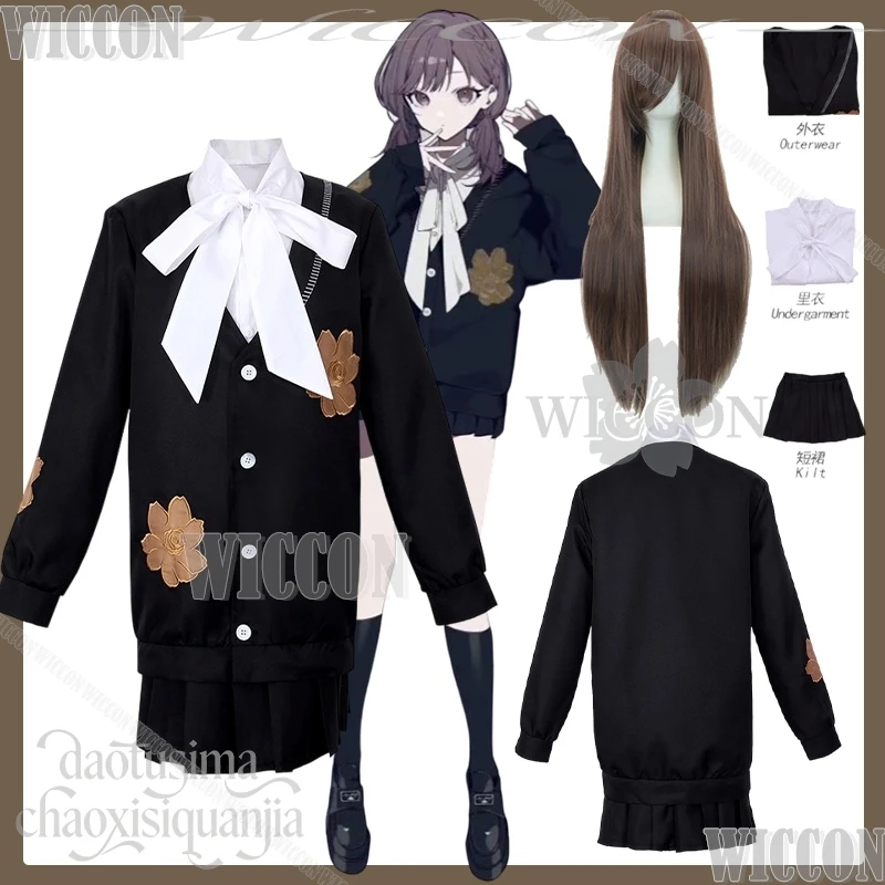 

Shinonome Ena Косплей Аниме Игровой проект Sekai Crossover ZOZOT Черный кардиган JK Платье Белый бант Парики Хэллоуин Navidad Carnaval