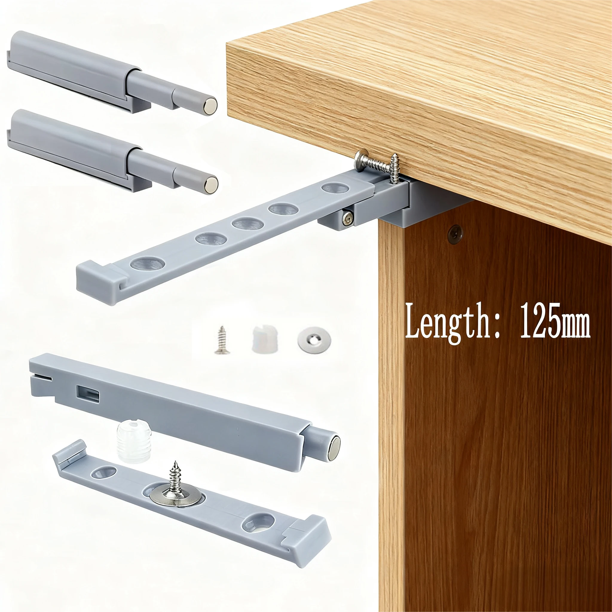 15-5pcs Soft Close Invisible Push to Open Cabinet Hinges,Magnetic Touch Latches for Furniture Doors,Drawers,Kitchen Cupboard