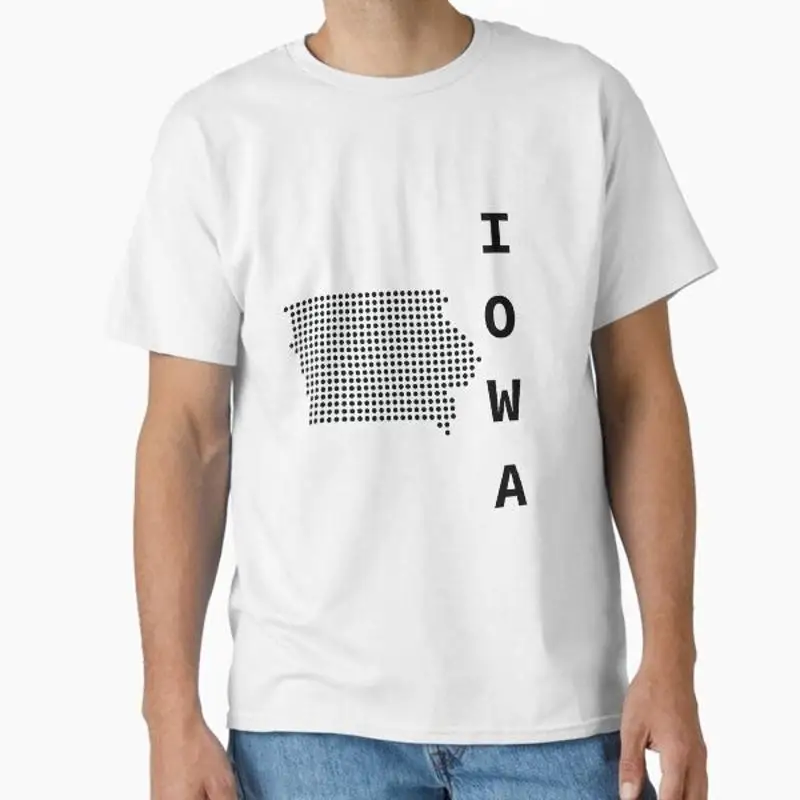 تي شيرت IOWA DOT SILHOUETTE الكلاسيكي المصنوع في الولايات المتحدة مقاس S 2XL