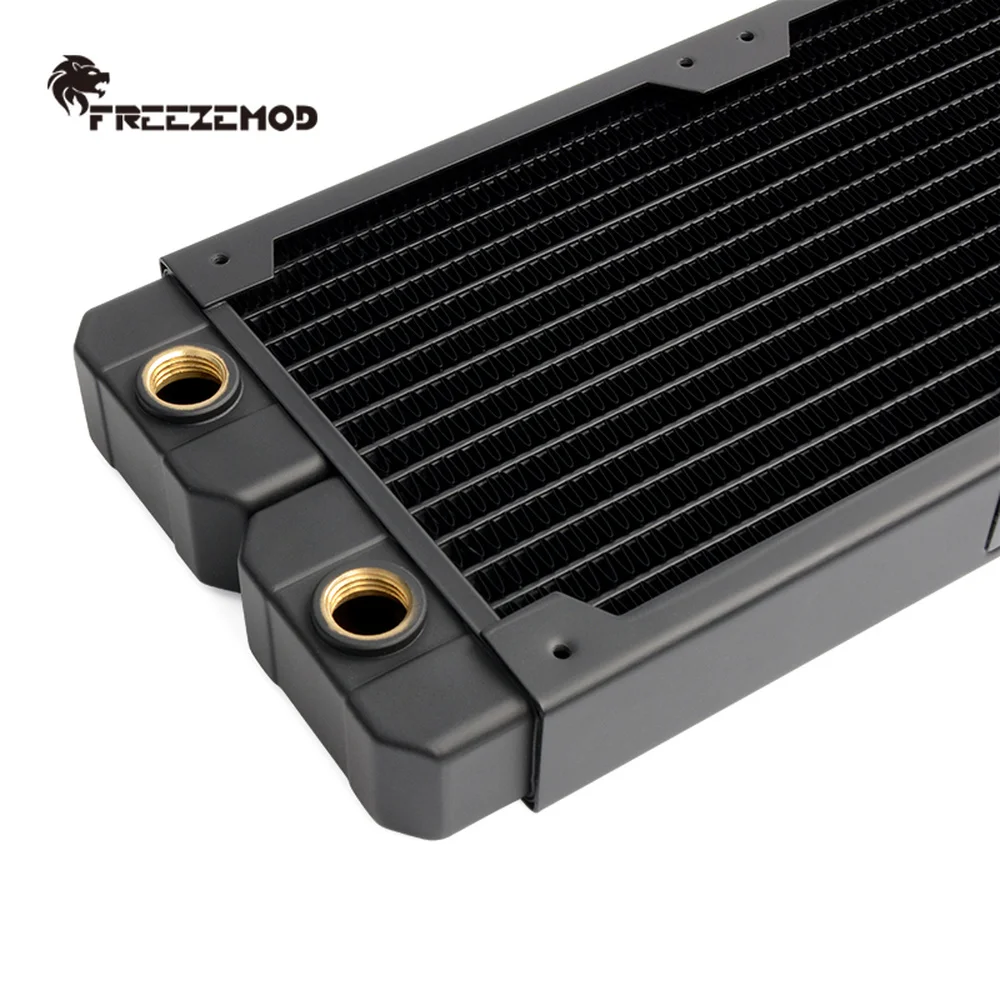 FREEZEMOD 24CM Radiator Water Cooler 240mm Copper Liquid Cooling Exhaust Double Fan 14 Flat Tube Fin 12CM Fan SR-L240G14