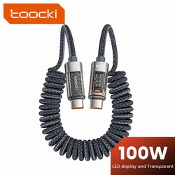 Toocki Type C to Type C Cable 100W Display Fast Charging Charger USB C to USB C Transparent PD Cable For IPhone15 Xiaomi Macbook