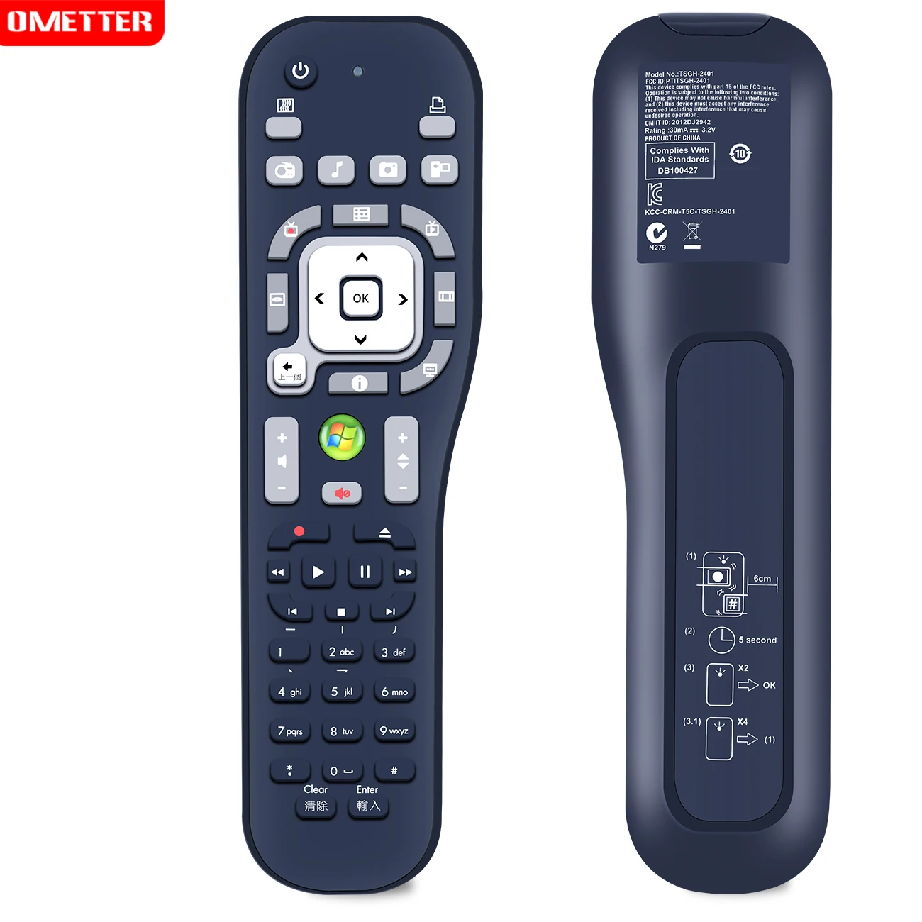 HP-リモート制御コンピューターリモコン,TSGH-2401 hp,xbmc,komedia