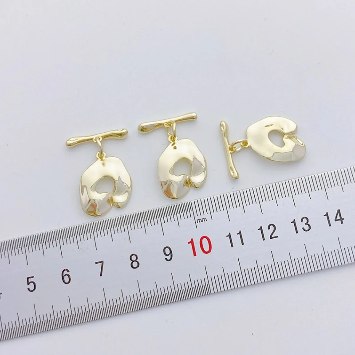 14K Gold Plated Special Irregular Oval OT Buckle DIY Pearl Bracelet Necklace Button Connector Jewelry Findings