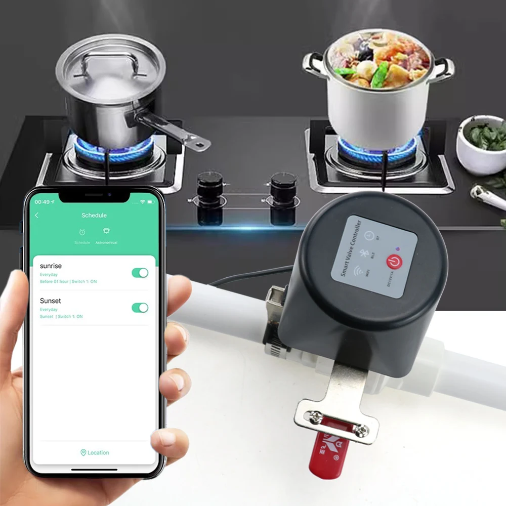 Smart WiFi Gas Valve Manually Open Valve Manipulator Control Home Automatically Shut-Off Gas Controller Work with tuya APP
