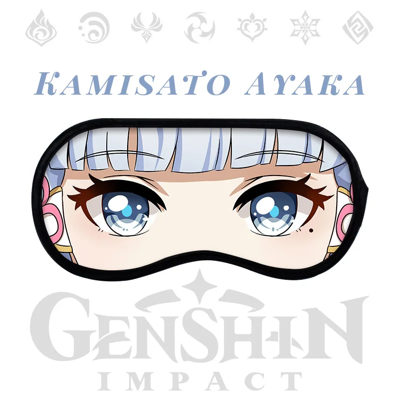 Hot Game Impact Kamisato Ayaka/Ayato Sleeping Eye Patch Smooth Soft Eye Mask for Sleep Blocks Light Eye Shade Cover Blindfold