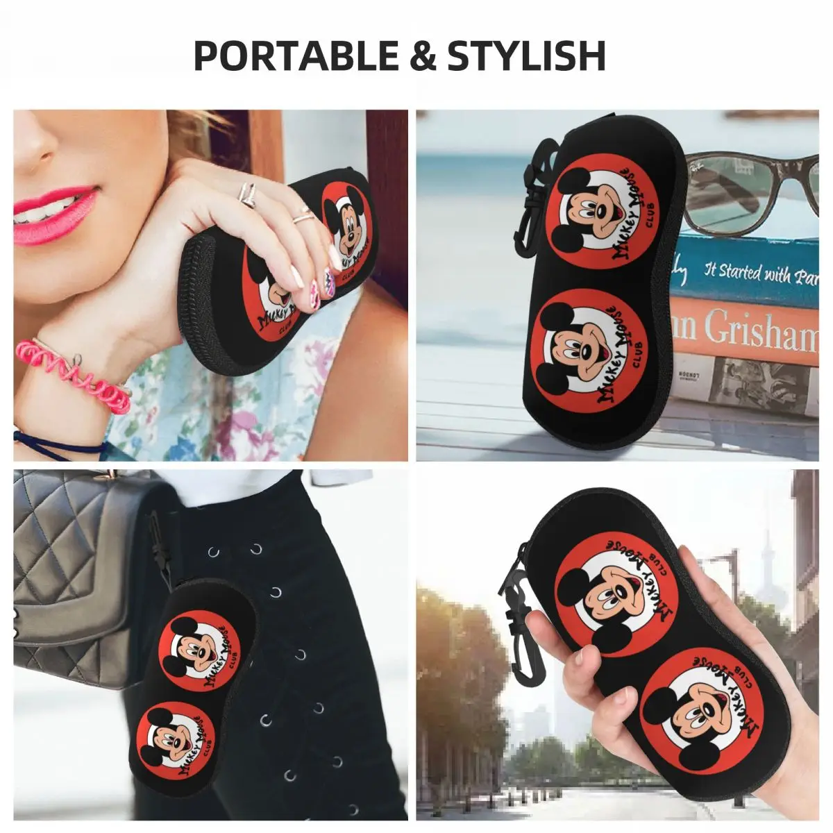Custom Mickey Mouse Club Symbol Glasses Case Cool Shell Eyeglasses Case Sunglasses Box