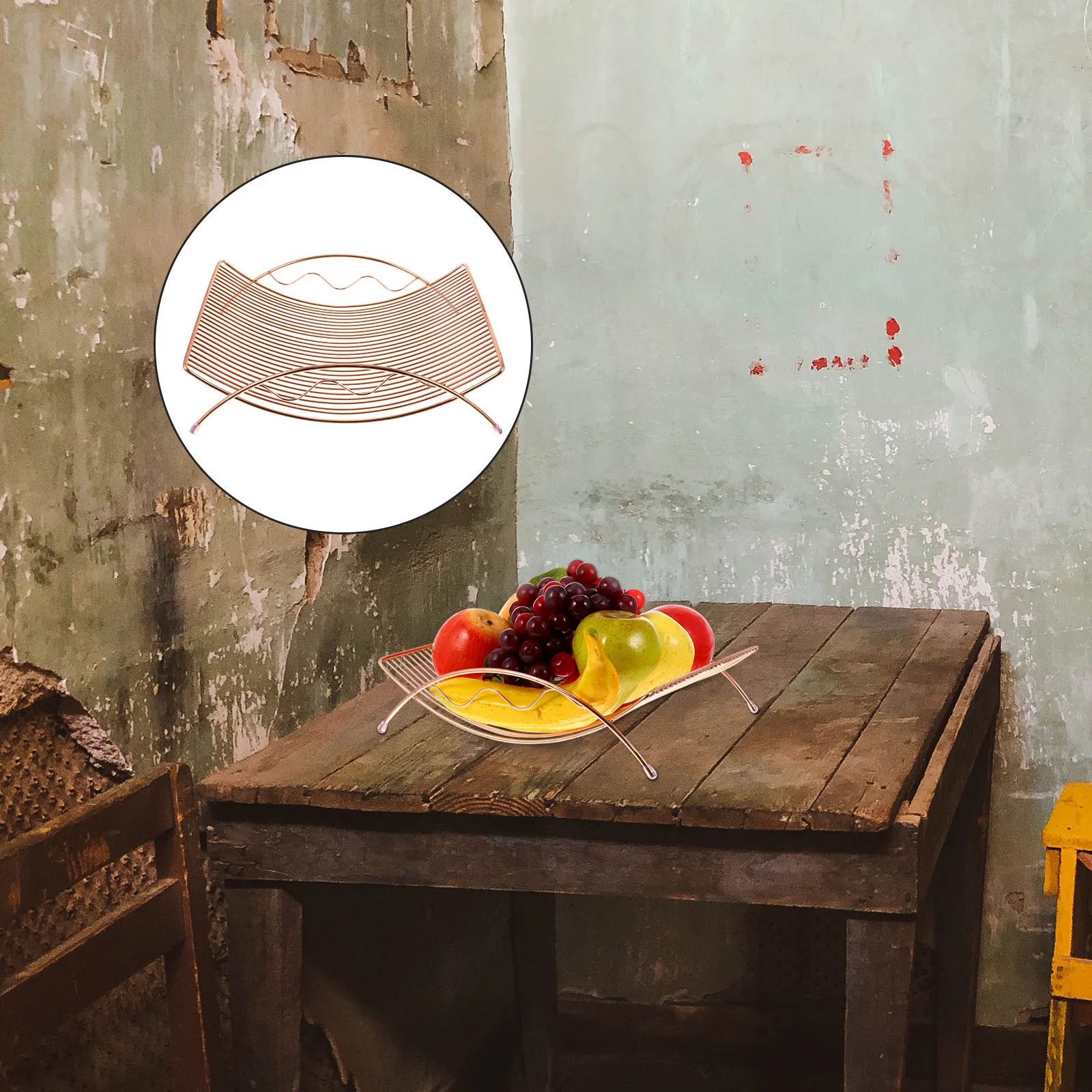 

Iron Fruit Basket Nordic Style Home Desk Snack Holder Metal Storage Container For Fruits Rust Resistant Light Compact