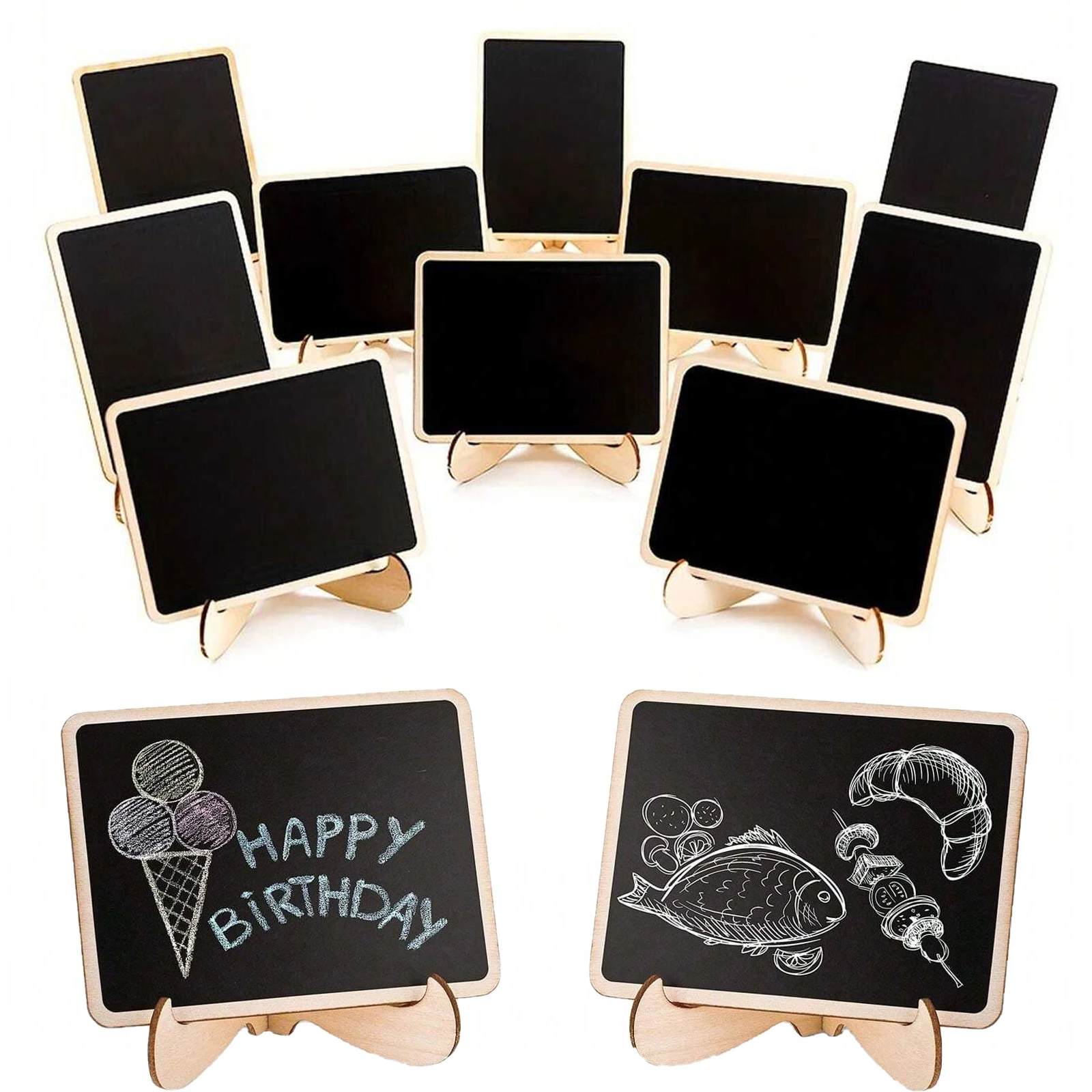 Wedding Blackboard Mini Wooden Chalkboard Message Sign Food Buffet Labels for Wedding Birthday Party Table Decoration Place Card