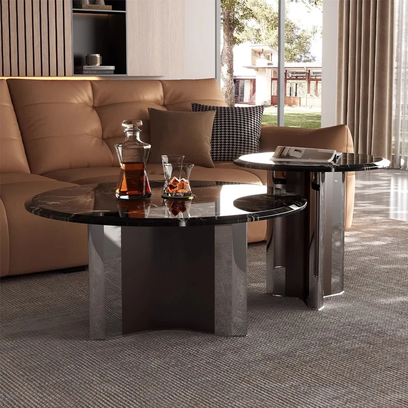 Spot natural luxury stone coffee table light luxury high-end black rose size table furniture folding coffee table living room ho