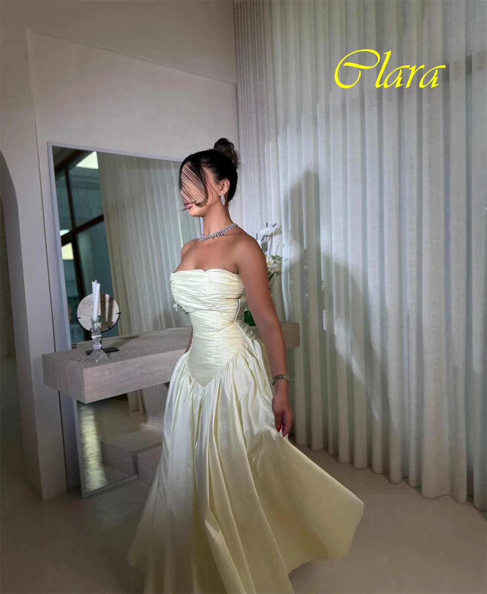 فستان سهرة رشيق مخصص بدون حمالات وفساتين مناسبة خاصة رائعة من الساتان وفساتين حفلات رقيقة بدون أكمام