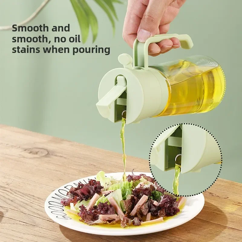 2 In1 Oil Spray Bottle Barbecue Cooking Olive Oil Dispenser Oil Jar Baking Vinegar Soy Sauce Spray Container Kitchen Utensil