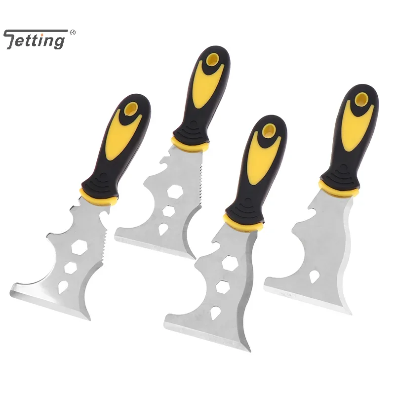 1Pcs Multi Functional Stainless Steel Putty Knife 3-Inch Essential Decoration Tool Dual Color Handle Cleaning Hand Tool