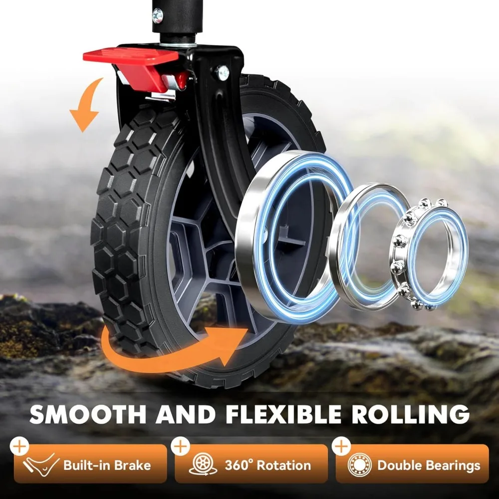 Carrinho de vagão dobrável extra grande - capacidade de 330LBS, rodas todo-o-terreno para transporte utilitário de praia de jardim ao ar livre